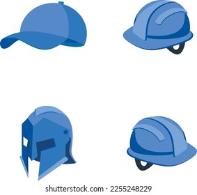 Vector headwear: cap, helmet, knight's helmet flat design