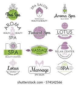 Vector health and beauty care spa badge.