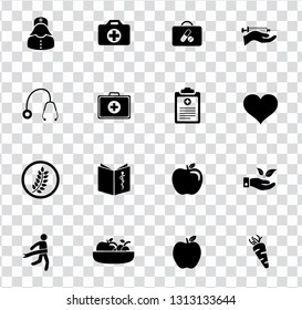 vector health care icons set. medical & medicine sign symbols - fitness and healthcare icons
