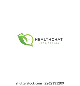 Vector health chat elegant organic natural logo concept