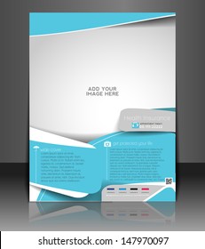 Vector Health Insurance Flyer, Magazine Cover & Poster Template 