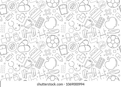 Vector health pattern. Health seamless background