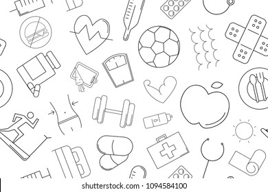Vector health pattern. Health seamless background