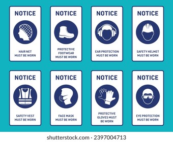 Vector health and safety sign label collection