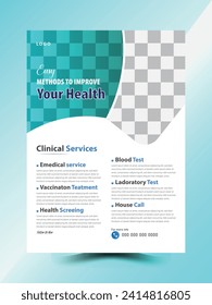 Vector healthcare and medical flyer design template