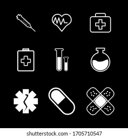 Vector health-themed icon. Health and medical icons. Icons in a minimalist flat design style