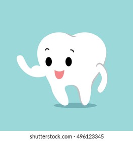Vector of Healthy cute cartoon tooth 