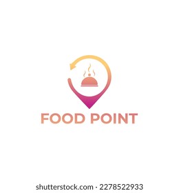 Vector healthy food logo concept point food logo design template