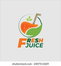 Vector de logotipo de jugo sano y fresco