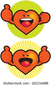 Vector of a healthy heart cartoon