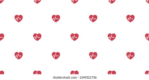 Vector healthy heart seamless pattern background for design.