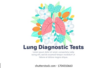 Pulmones vectoriales sanos en las flores. Antecedentes de la etiqueta, publicidad de la medicina pulmonar, aterrizaje o banner de la clínica pulmonar, diseño de sitio web o artículo sobre la salud del sistema respiratorio