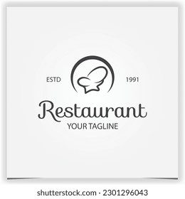 Diseño del logotipo del restaurante sano vectorial ilustración logo premium elegante plantilla vectorial eps 10