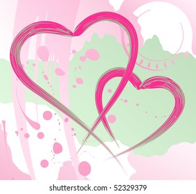 vector hearst painted by brush, vector illustration