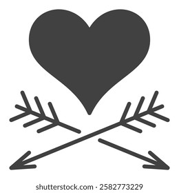Vector heart with 2 arrows icon or Love concept vector symbol