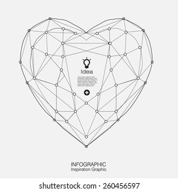 vector heart abstract geomatric  / abstract background wallpaper / love crytal