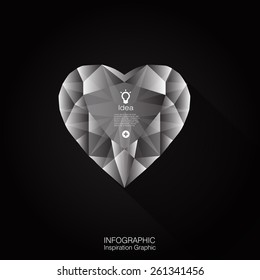vector heart abstract geomatric / abstract background wallpaper / love crytal