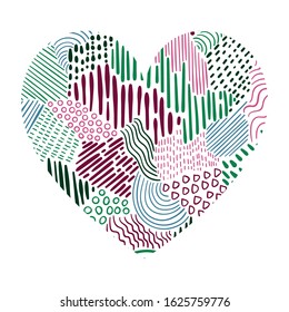 Vector Heart with Abstract Pattern Valentine's Day Greeting Card