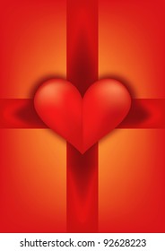 Vector Heart Abstract Red Background Stock Vector (Royalty Free ...