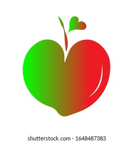 Vector heart Apple of outline hand drawn heart icon. Illustration for your graphic design.