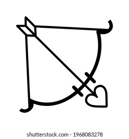 
Vector heart with arrow icon. romantic decoration