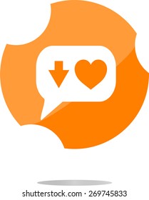 vector Heart with Arrows Icon, vector Like Counter Notification Icon 