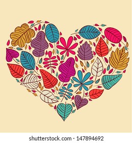 Vector heart background template card