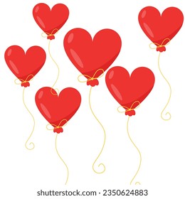 Vector heart balloon background. Vector illustration