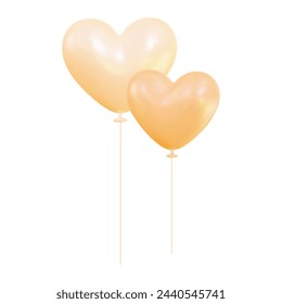 Vektor-Herzballon auf weißem Hintergrund.