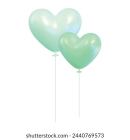 vector heart balloon on white background