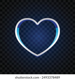 Vector of heart banner. Simple banner.