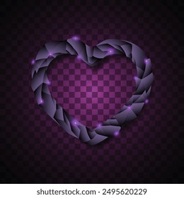 Vector of heart banner. Simple banner.