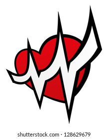 Vector. Heart beat.
