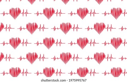 Vector Of the Heart Beat Pattern - Cardiac Pulse 