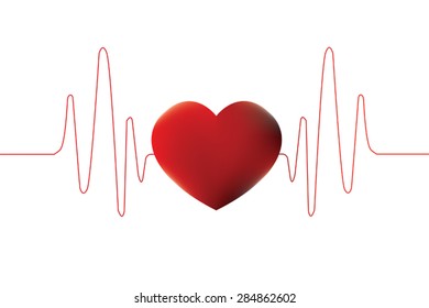 Vector heart beat sign