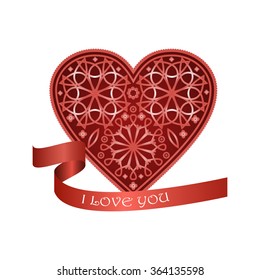 Vector heart. Beautiful design element for Valentines day