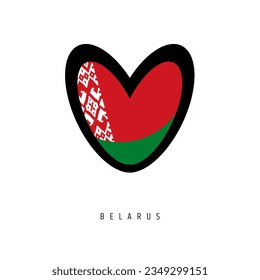 The vector heart with Belarus flag, isolated