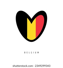 The vector heart with Belgium flag, isolated
