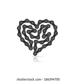 Vector heart from a bicycle chain.