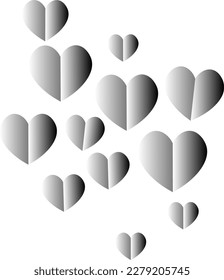 corazón vectorial en color negro

