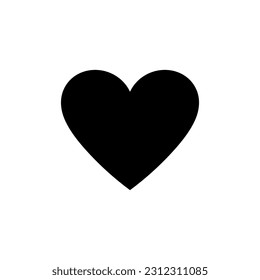 Corazón vectorial. Ilustración del corazón de color negro aislada sobre fondo blanco.