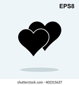 Vector heart black icon on white background