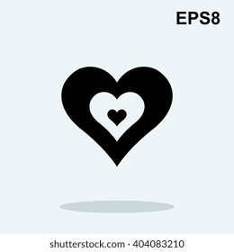 Vector heart black icon on white background