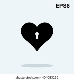 Vector heart black icon on white background