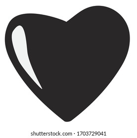 Vector heart black and white illustration EPS 10 decorative element for Christmas card, invitation, greetings black and white 