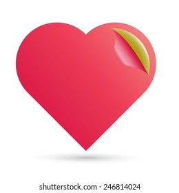 Vector Heart Blank Sticker . Love Label .