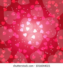 vector heart bokeh background. Valentine's day background