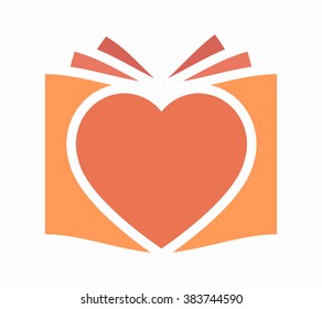 Vector Heart And Book Logo 