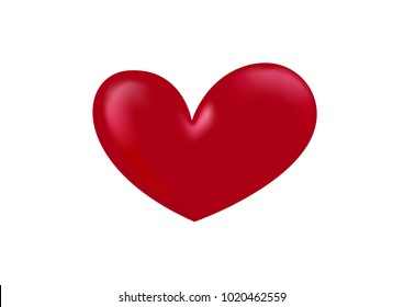 Vector heart. Bottom Gradient Big Red Heart Round Valenentine's day Vector.