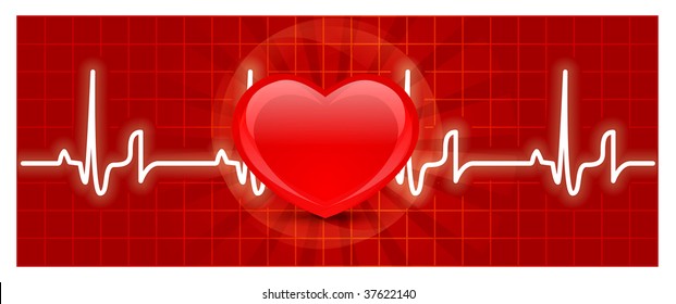 Vector heart cardiogram